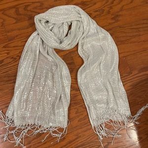 White shimmery sparkly scarf. Light weight.